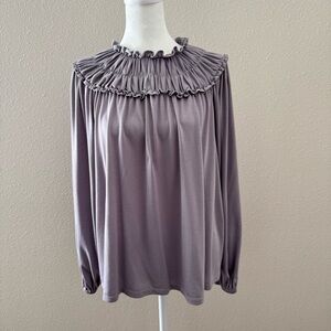 Ann Taylor Mauve Ruffled Blouse